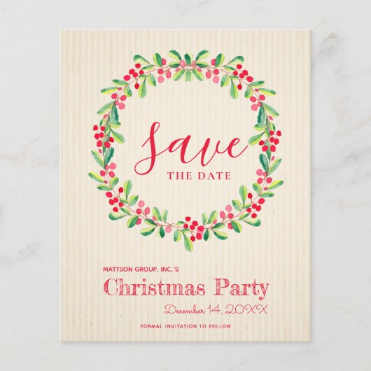 Budget Grüne Weihnachten Save the Date (Vorderseite)