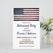 Budget Grunge American Flag Police Retirement Invi (Stehend Vorderseite)