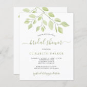 BUDGET Grünpflanzen Brautdusche Einladung (Vorne/Hinten)