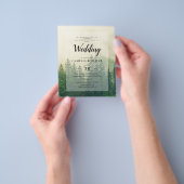 BUDGET Grünwald Pine Trees Hochzeit EINLADEN Flyer (Gruppe)