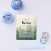 BUDGET Grünwald Pine Trees Hochzeit EINLADEN Flyer (Einzeln)