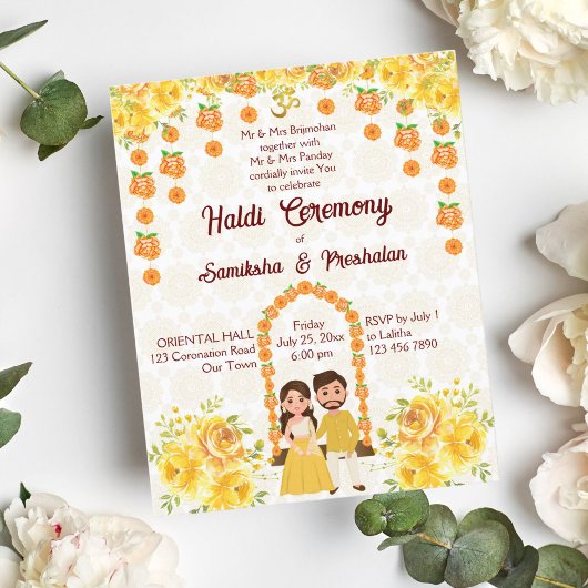 Budget Haldi indische Hochzeitsvorlage
