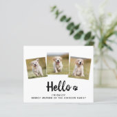 Budget Hallo Foto Welpen Hund Neuankündigung Haust (Stehend Vorderseite)