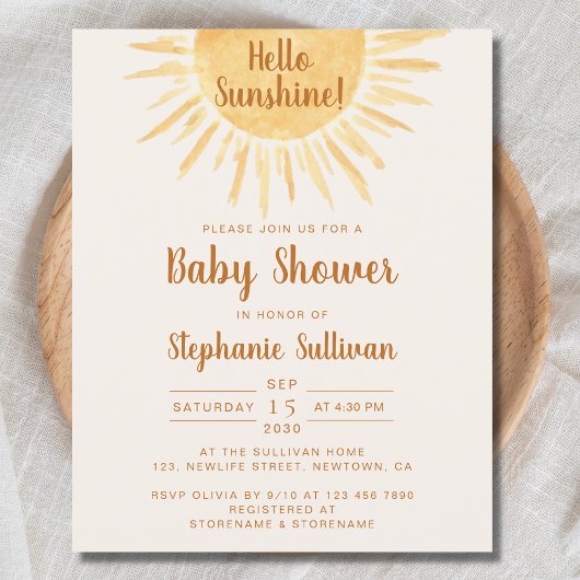 Budget Hallo Sunshine Boho Kinderdusche Einladung
