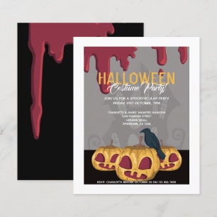 BUDGET Halloween-Party Kürbis tropft Blut Krähe