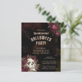 Budget Halloween-Party Skull Rose Einladung (Stehend Vorderseite)