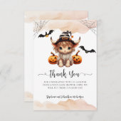Budget Halloween Pumpkin Kuh Little Boo Baby Dankeskarte (Vorne/Hinten)
