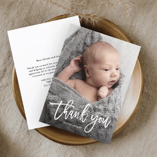 Budget Handgeschriebene Foto Baby Danke Karte