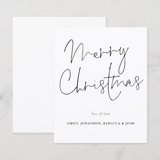 Budget Handgeschriebener Stil Frohe Weihnachtskart (Vorne/Hinten)