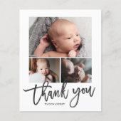 Budget Handgeschriebenes 3 Foto Baby Dankeschön Ka (Vorderseite)