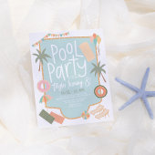 Budget HandGezeichnet Sommer Fun Pool Party Geburt