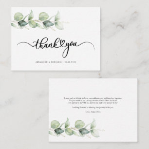 Budget Handschrift Eukalyptus Wedding Vielen Dank Mitteilungskarte