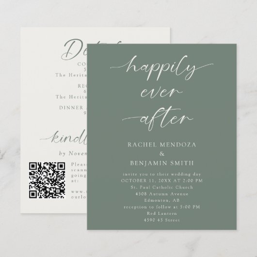 Budget Happily Ever After Wedding 2-Sided Details  (Vorne/Hinten)
