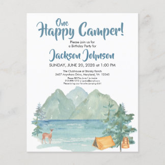 Budget Happy Camper Rustikale Berge Geburtstag