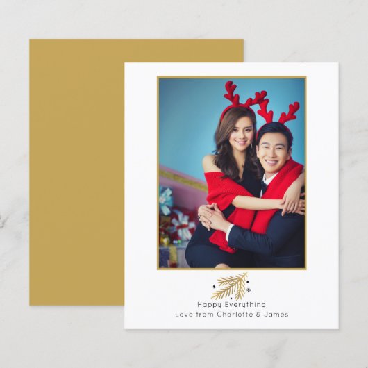 BUDGET Happy Everything Holiday Foto Card (Vorne/Hinten)