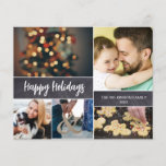 Budget Happy Holidays Familie Foto Collage 2023<br><div class="desc">Mit der Einführung unserer Budget Happy Holidays Family Foto Collage 2023 Karten! Erschaffen Sie einen herzlichen und personalisierten Urlaub mit Ihren Lieblings-Fotos. Passen Sie diese einfach zu bedienende Vorlage an, indem Sie fünf Ihrer hochgeschätzten Bilder auswählen und arrangieren. Fügen Sie Ihren Familiennamen, das aktuelle Jahr, einen besonderen Gruß auf der...</div>