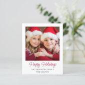 Budget Happy Holidays Foto Urlaubskarte (Stehend Vorderseite)
