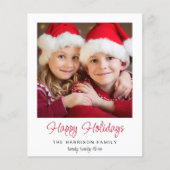 Budget Happy Holidays Foto Urlaubskarte (Vorderseite)