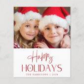 Budget Happy Holidays Foto Urlaubskarte (Vorderseite)