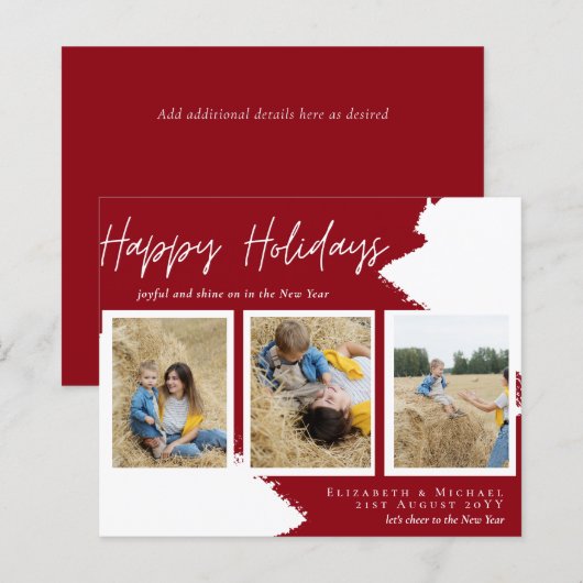 Budget Happy Holidays Fotokarten Abstrakt Moderne (Vorne/Hinten)