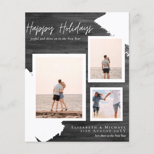 Budget Happy Holidays Fotokarten Abstrakt Moderne Flyer (Vorne)