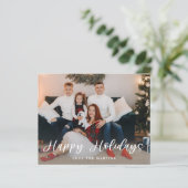 Budget Happy Holidays Fun Script Foto (Stehend Vorderseite)