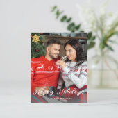 Budget Happy Holidays Fun Script Foto Vertikal (Stehend Vorderseite)