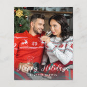 Budget Happy Holidays Fun Script Foto Vertikal Flyer (Vorne)