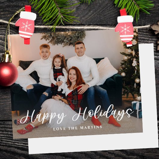 Budget Happy Holidays Fun Script Foto - White BK