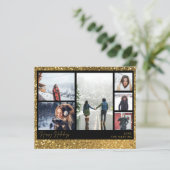 Budget Happy Holidays Gold Glitzer Multi Foto (Stehend Vorderseite)