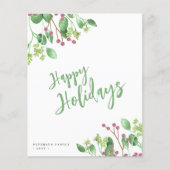 Budget Happy Holidays Green Foto Flyer (Vorne)