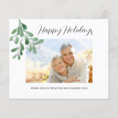 Budget Happy Holidays Mistletoe Foto Holiday Card (Vorderseite)