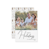Budget Happy Holidays Modernes Foto Weihnachtskart Mitteilungskarte (Vorderseite/Rückseite Beispiel)