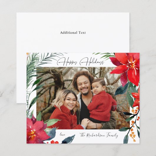 Budget Happy Holidays Poinsettia Foto (Vorne/Hinten)
