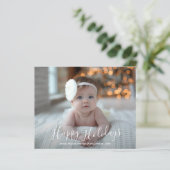 Budget Happy Holidays Skript Weihnachtsfotokarte (Stehend Vorderseite)