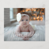 Budget Happy Holidays Skript Weihnachtsfotokarte (Vorderseite)