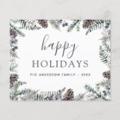 Budget Happy Holidays Weihnachten Dusty Blue (Vorderseite)