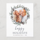 Budget Happy Holidays Weihnachten Dusty Blue Foto Flyer (Vorne)