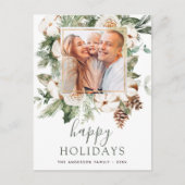 Budget Happy Holidays Weihnachtsgrün Foto Feiertagspostkarte (Vorderseite)