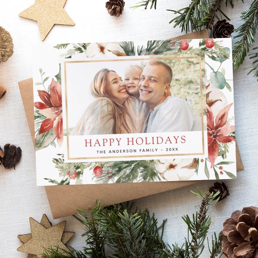 Budget Happy Holidays Weihnachtsgrün Foto Flyer