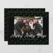 Budget Happy Holly Days Funny Christmas Foto (Vorne/Hinten)