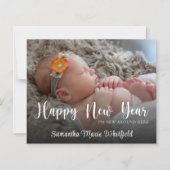 Budget Happy New Year Baby Birth Announcement Card (Vorderseite)