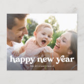 Budget Happy New Year Einfach 1 Foto-Karte Flyer (Vorne)