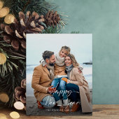 Budget Happy New Year Elegante Script Foto Card Flyer