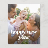 Budget Happy New Year Moderne Typografie Foto-Kart Flyer (Vorne)