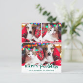 Budget Happy Pawlidays Custom Pet Dog Holiday Card (Stehend Vorderseite)