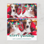 Budget Happy Pawlidays Custom Pet Dog Holiday Card (Vorderseite)