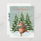 Budget Happy Skaten Bear Snow FLAT Weihnachten (Vorne/Hinten)