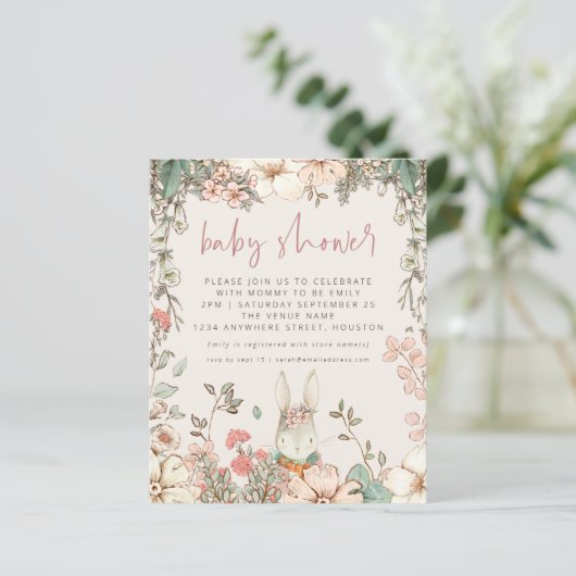 Budget-Häschen-Script-Mädchen-Baby-Party (Stehend Vorderseite)