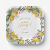 Budget Hauptdruck Lemon Wreath Brautdusche Pappteller (Vorderseite)